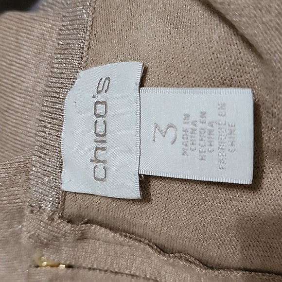 **SOLD** "CHICO'S" TAN/METALLIC SWEATER SZ 3 (16-18) - Picture 8 of 9